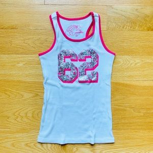 Girls White and Pink Tank Top